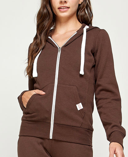 Women's Plus Size Chocolate Fleece Zip Up Hoodie