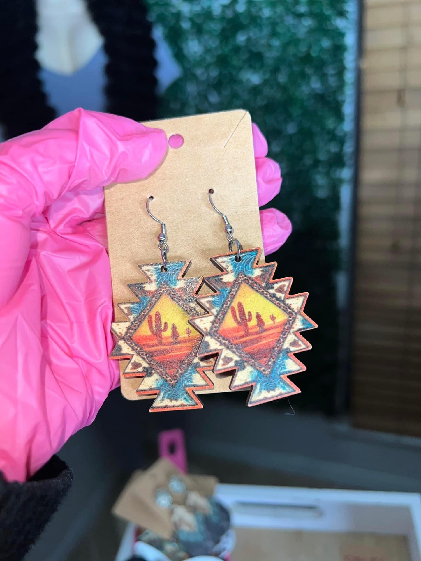 Cactus Aztec Earrings