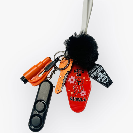 Thick Thighs And Spooky Vibes Self Defense Keychain